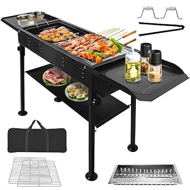 VACHAN Portable Charcoal Grill: Foldable Kabob BBQ for Camping, Picnics & More 
