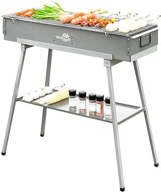 Portable Charcoal Grill - Multiple Sizes for BBQ, Skewers, Camping & More 
