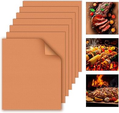 Copper Grill Mats: 7 Reusable, Non-Stick BBQ Mats (15.75" x 13")
