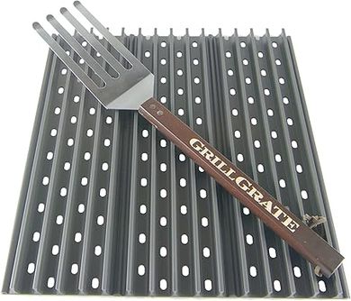 GrillGrate Sear Station: 17.4" Deep Universal Sear Grates for Pellet Grills (Hard-Anodized Aluminum)
