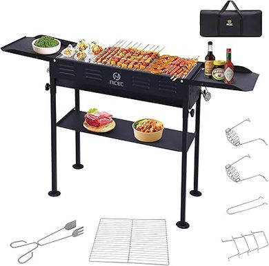 Portable Charcoal Grill with Side Table & Carry Bag 
