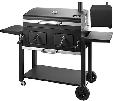 DNKMOR Extra Large Charcoal Grill with Foldable Side Tables 
