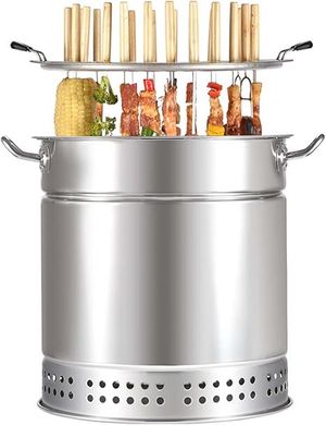 Portable Vertical Charcoal Smoker Grill with 28 Skewers 
