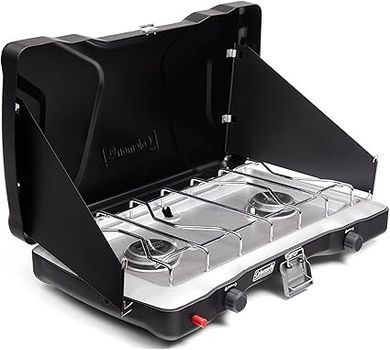 Coleman Triton+ 2-Burner Camping Stove: Powerful, portable, and easy to ignite.