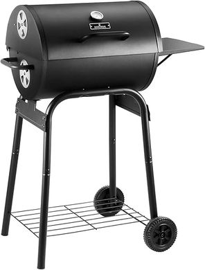 DNKMOR Charcoal Grill: Barrel Style, 500 sq. in. Cooking Area, Side Table 
