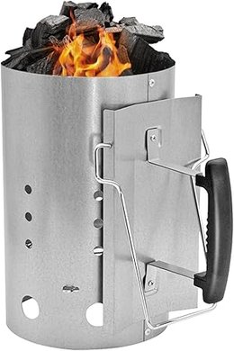 Large Charcoal Chimney Starter with Safety Handle (12x7.5")