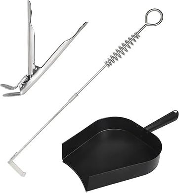 Big Green Egg & Kamado Grill Cleaning Kit: Ash Rake, Pan & Grate Lifter
