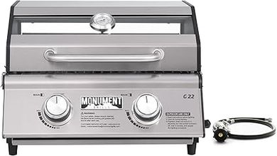 Clearview Monument 2-Burner Portable Gas Grill: Stainless Steel, 30,000 BTU
