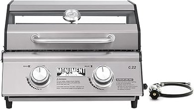 Clearview Monument 2-Burner Portable Gas Grill: Stainless Steel, 30,000 BTU