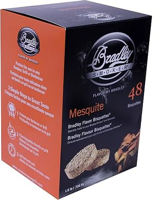 Bradley Smoker Mesquite Bisquettes: 48-pack grilling & BBQ blend
