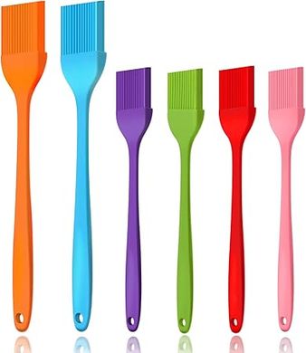 Silicone Basting Brushes: 6-pack, heat-resistant, premium quality for cooking, baking & grilling.
