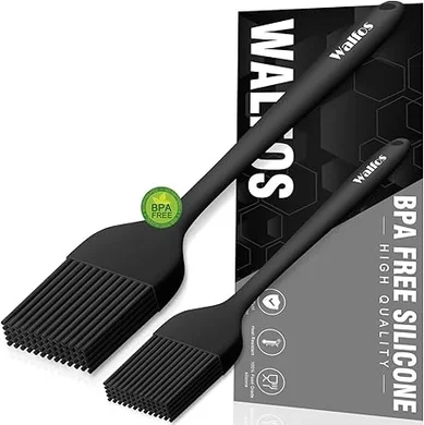 Walfos Silicone Pastry Brush Set: Heat-resistant, durable, BPA-free, dishwasher-safe (2-pack).