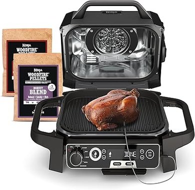 Ninja Woodfire Pro Outdoor Grill & Smoker: 7-in-1 Master Grill, Portable, Electric